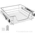 Tiroir de rangement coulissant pour panier métallique télescopique de 50 cm